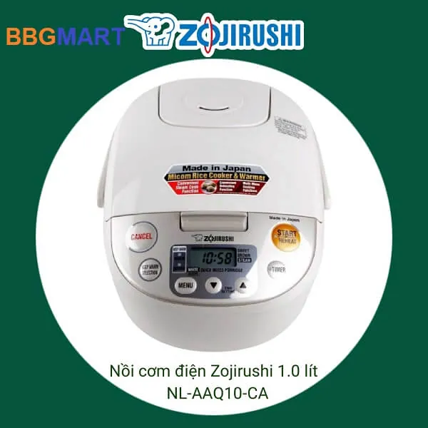 sản phẩm nồi cơm nhập khẩu zojirushi aaq10-ca