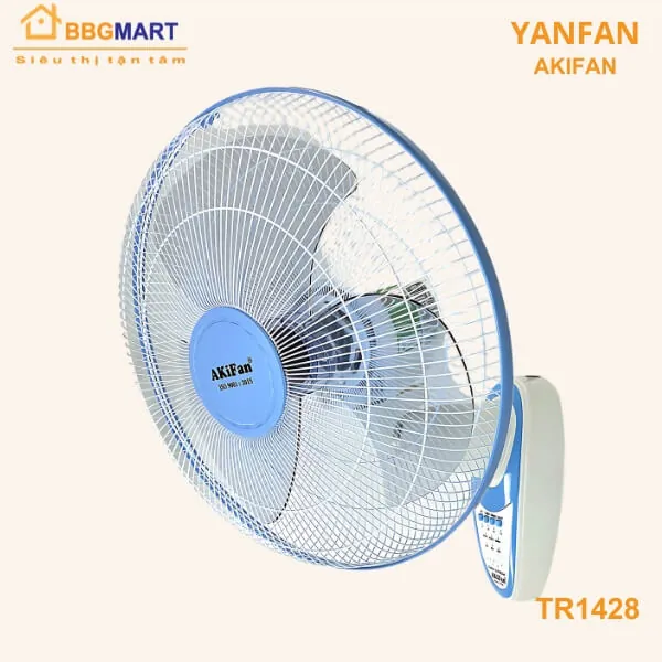 quạt treo tường AkiFan TR1428 điều khiển từ xa chính hãng