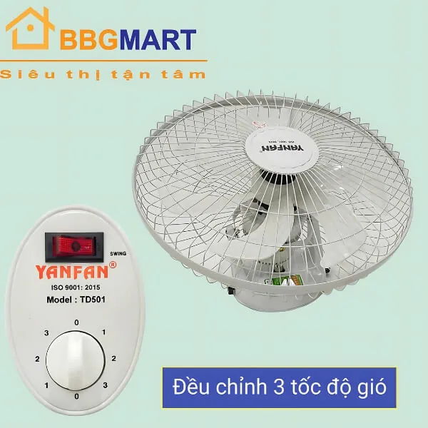Quạt Trần Đảo Yanfan TD501 Công Suất 47W Bảo hành 24 tháng